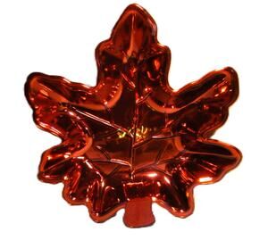 Greenbrier Maple Leaf Serving Tray Gold & Silver Plastic 8x9 inches Fall Decor